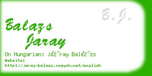 balazs jaray business card